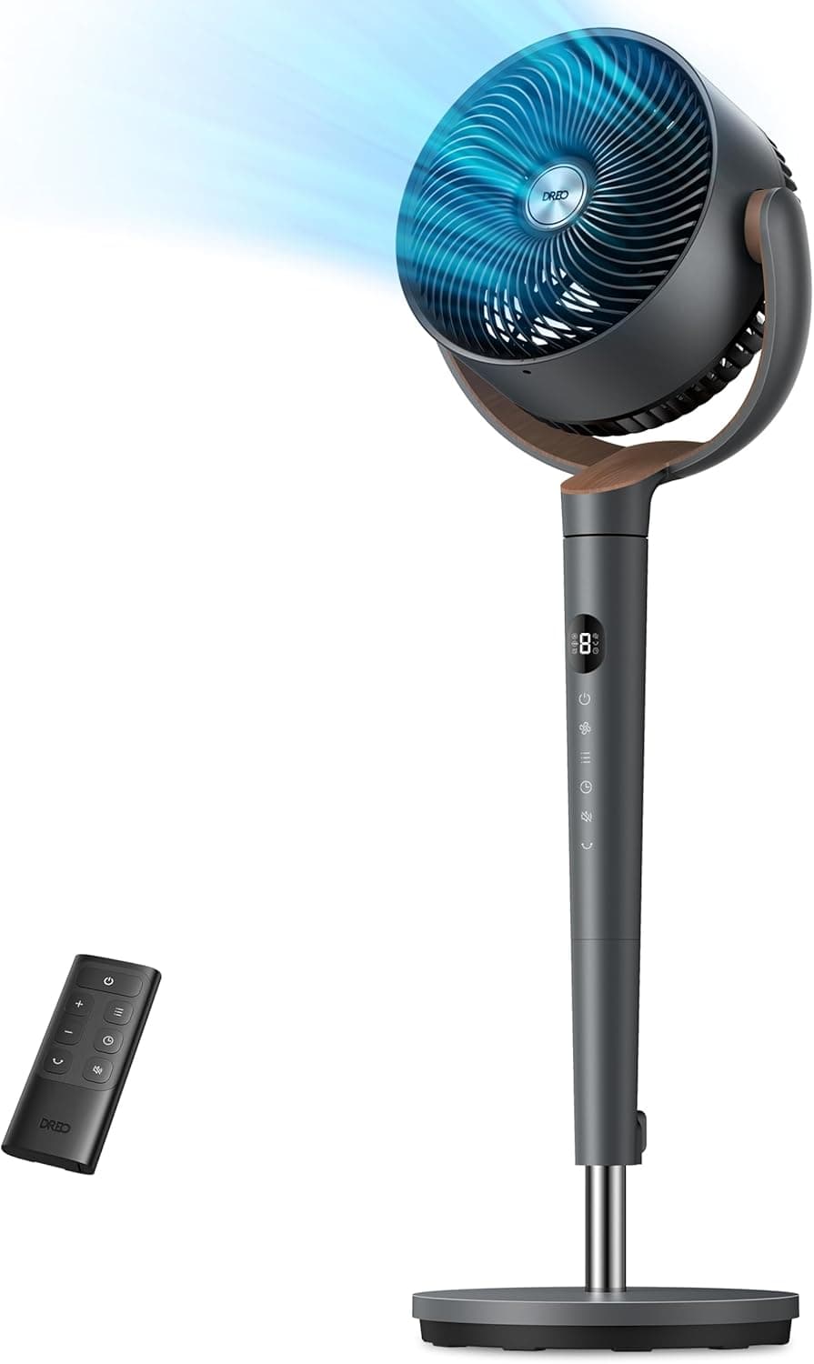 DREO Pedestal Fan, 100 ft airflow
