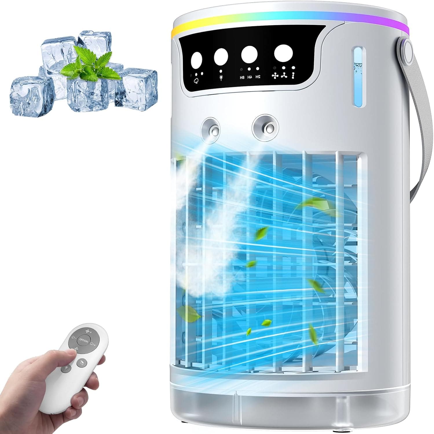 Mini Evaporative Air Cooler, 1,200 ml, white